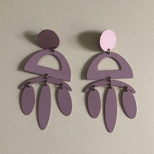 Light purple shape boho earrings
